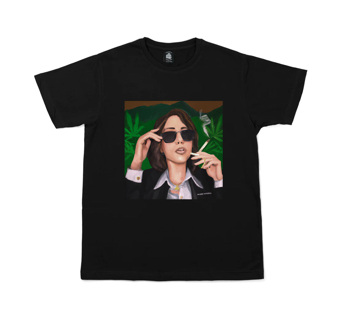 Relaxed Fit Hemp Tee - Black "CannaBusiness Lady"